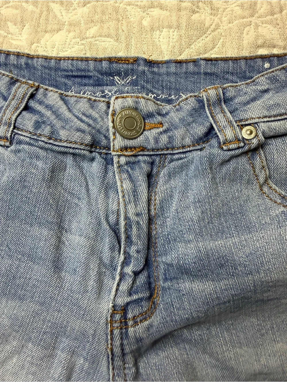 Almost Famous Women's High Rise Embroidered Distressed Denim Shorts Size 9